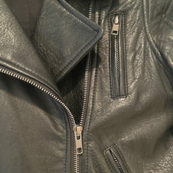Theory Buttery Soft Leather Moto Jacket - Sz Small - Picture 4 of 15